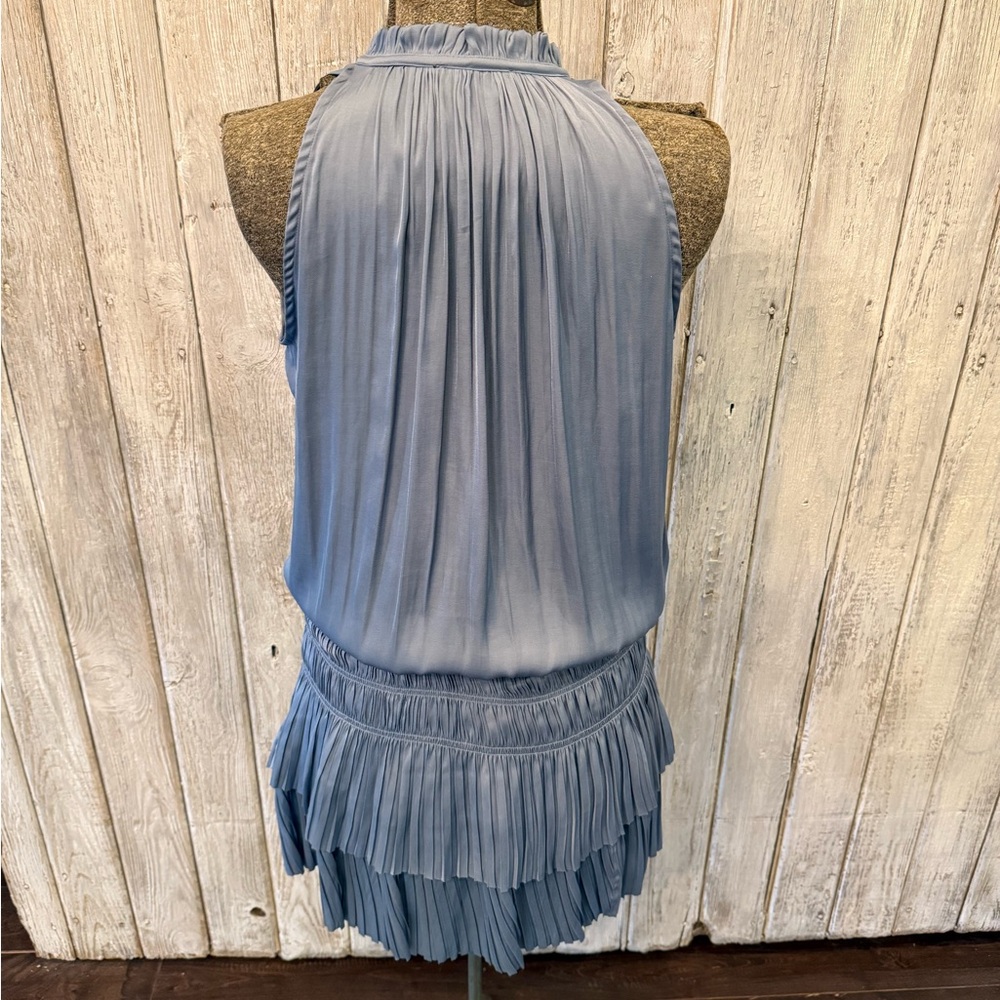 fab'rik Light Blue Pleated Mini Dress - Picture 5 of 9